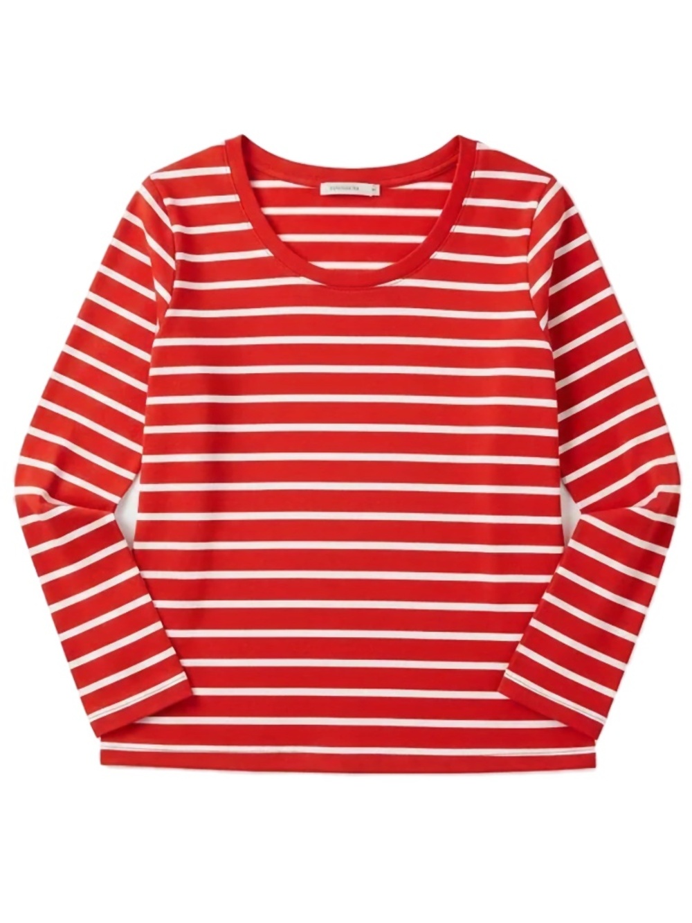 Lauren Ralph Lauren Striped Long Sleeve Tee Cotton Orange White Size XL NWT